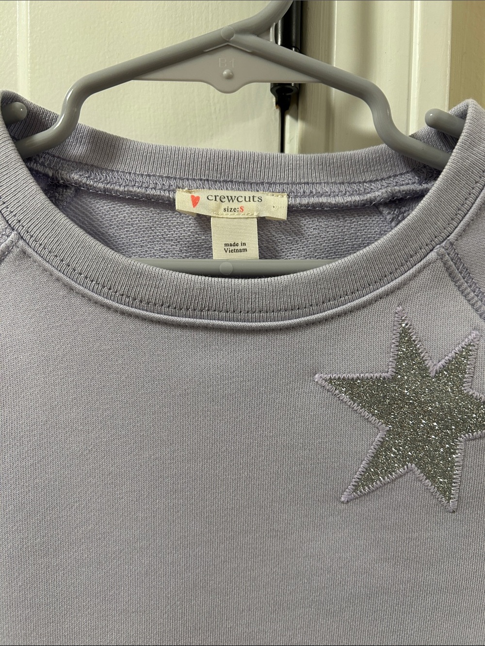 Crewcuts Lavender Sweatshirt with Silver Glitter Star